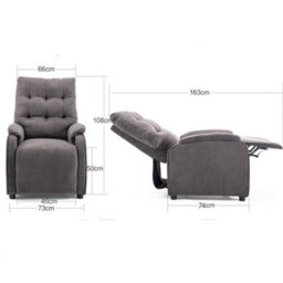More4Homes Charlbury Fabric Recliner Armchair Sofa Fireside Chair Reclining Cinema (Charcoal) - thumbnail 9