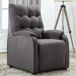 More4Homes Charlbury Fabric Recliner Armchair Sofa Fireside Chair Reclining Cinema (Charcoal)