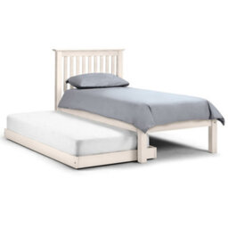 Julian Bowen Barcelona Single White Wooden Bedframe With Underbed Trundle Guest Bed, Height: 110 X Width: 107 X Depth: 207Cm