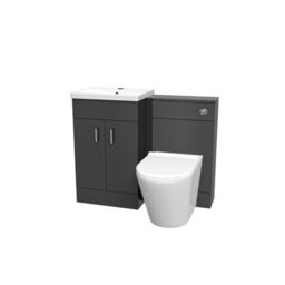 Nes Home Dark Grey 1000mm Vanity Basin Wc Vanity Unit & Btw Toilet Flat Pack - thumbnail 5
