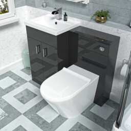 Nes Home Dark Grey 1000mm Vanity Basin Wc Vanity Unit & Btw Toilet Flat Pack - thumbnail 4