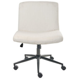Beliani Desk Chair Geddes Corduroy White - thumbnail 8
