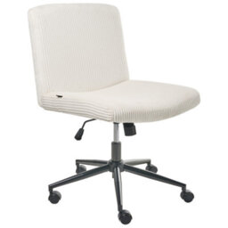 Beliani Desk Chair Geddes Corduroy White - thumbnail 7