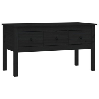 Berkfield Classic Coffee Table Black 102X49X55 Cm Solid Wood Pine - image 1