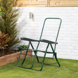 Alfresia Garden Relaxer Chair, Green Frame, Grey With Luxury Thick Foam Filling - thumbnail 4