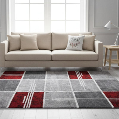 Modern Box Design Area Rug Soft Thick Pile Carpet Living Room Bedroom Kitchen Non Shedding Polypropylene Rug 200X290 Cm - image 1