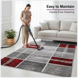 Modern Box Design Area Rug Soft Thick Pile Carpet Living Room Bedroom Kitchen Non Shedding Polypropylene Rug 200X290 Cm - thumbnail 4