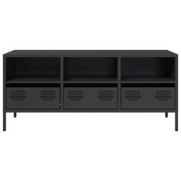 Berkfield Tv Cabinet Black 101.5X39X43.5 Cm Cold-Rolled Steel - thumbnail 4