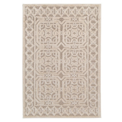 Loomed Silver Modern Abstract Living Area Rug 120Cm X 170Cm - image 1