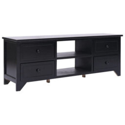 Berkfield Tv Cabinet Black 108X30X40 Cm Solid Paulownia Wood - thumbnail 1