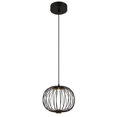 Luminosa Lighting Luminosa Galway 30Cm Wire Frame Pendant Ceiling Light Matt Black Led 3000K - image 1