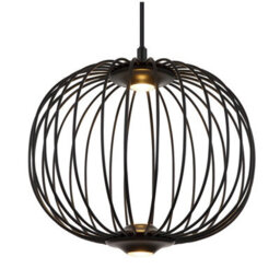 Luminosa Lighting Luminosa Galway 30Cm Wire Frame Pendant Ceiling Light Matt Black Led 3000K - thumbnail 3