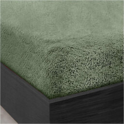 Gc Gaveno Cavailia Teddy Bear Plain Fitted Sheet King Sage Green Fleece Thermal Warm Super Soft & Warm Fluffy Fitted Bed Sheet