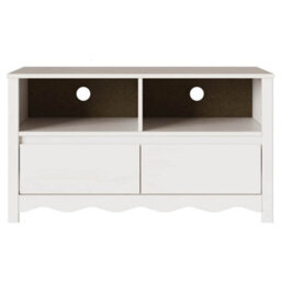 "Berkfield Tv Cabinet ""drammen"" White 99X43X55 Cm Solid Wood Pine" - thumbnail 7