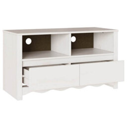 "Berkfield Tv Cabinet ""drammen"" White 99X43X55 Cm Solid Wood Pine" - thumbnail 5