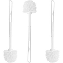 HEATON WHOLESALE 1 X White Replacement Toilet Brush With Strong Plastic Handle & Deep Cleaner Bristles