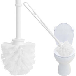HEATON WHOLESALE 1 X White Replacement Toilet Brush With Strong Plastic Handle & Deep Cleaner Bristles - thumbnail 2