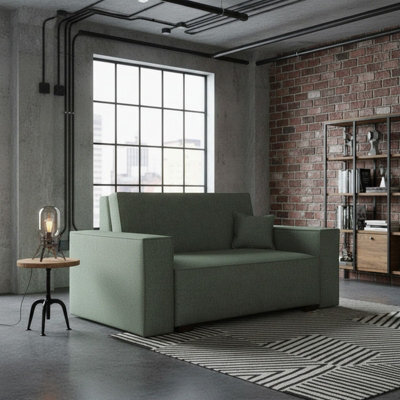 Viva Vox Ii Upholstered Sofa Bed With Sleeping Function And Bedding Storage Wooden Legs 152X88X102Cm Green - image 1