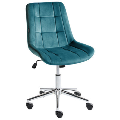 Beliani Office Chair Melrose Velvet Teal - image 1