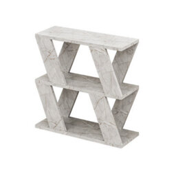 Decortie Lazena Modern 3-Tier Side Table, Gold Marble Effect, Slim Particleboard End Table H55.4Cm - thumbnail 2
