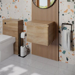 Affine Bathroom Cloakroom Vanity Unit 500mm Wall Hung Cabinet Storage Drawers Wood - thumbnail 1
