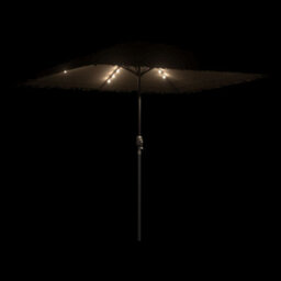 Berkfield Garden Parasol With Leds And Steel Pole Brown 248X248X248 Cm - thumbnail 8
