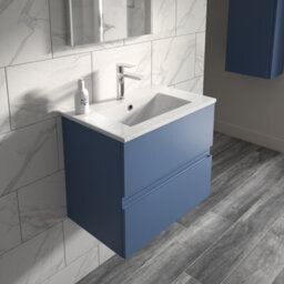 Hudson Reed Urban Satin Blue Wall Hung 2 Drawer Vanity Unit And Basin With Silent Close, 540 X 505 X 395 - thumbnail 4