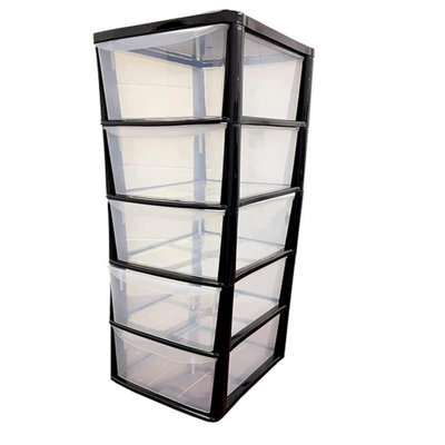 STAR SUPPLIES Large Tall Black 5 Drawer Storage Tower Unit For Home Office & Schools - image 1
