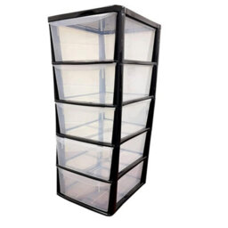 STAR SUPPLIES Large Tall Black 5 Drawer Storage Tower Unit For Home Office & Schools - thumbnail 1