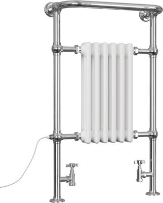 Uk Radiators 1631Btu H963mm X W583mm White Traditional Standard Column Dual Fuel Heated Towel Rail Arundel - image 1