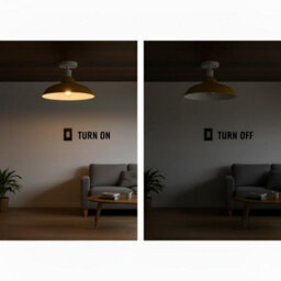Vintage Flush Mount Ceiling Lighting E27 Holder With Yellow Lampshade Easy Fit Metal Semi Flush Light Fitting Kitchen Bedroom - thumbnail 4