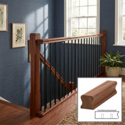 Sapele Handrail Thr 1.2M Landing Drilled For 14mm Metal Spindles Uk Manufactured Traditional Products Ltd