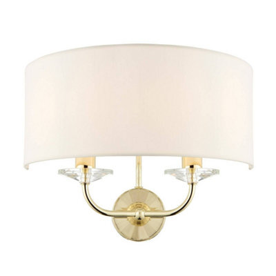 Luminosa Lighting Luminosa Nixon 2 Light Indoor Candle Wall Light Brass, E14