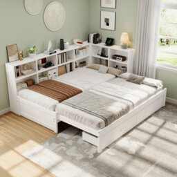 Btm 3Ft Daybed With Trundle, 2 Drawers, Side Storage, Charging Station, White (No Mattress) - thumbnail 3