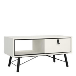 Wyld Haus Juno Matt White Coffee Table With 1 Drawer And Hairpin Legs, 1018 X 482 X 500 mm - thumbnail 3