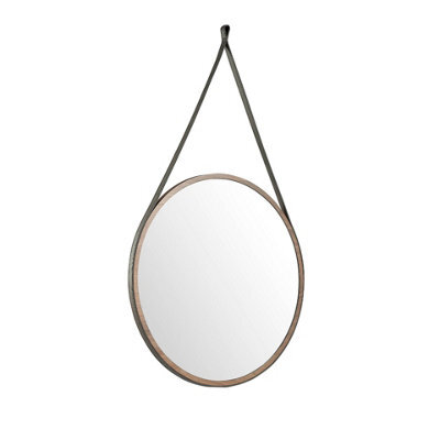 Angel Cerda Elegant Round Walnut Wall Mirror For Modern Homes - image 1