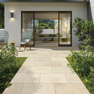 Stonewise Egyptian Limestone 600X900X20mm Outdoor Porcelain Paving Full Set Of 40 Slabs For Patios, Walkways & Outdoor Design - image 1