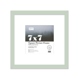"7X7"" Mint Green Picture Frame - 7X7"" Square Frame With 5X5"" Mount For 7X7""/5X5"" Pictures Moderrn Style Thin Edge, 1 Pack" - thumbnail 1