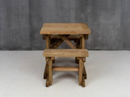 Arbor Garden Solutions Yews Picnic Bench - Wooden Garden Table And Bench Set (3Ft, Rustic Brown) - thumbnail 3