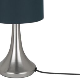 GoodHome Painswick Cylinder Satin Blue Nickel Effect Table Lamp - thumbnail 6