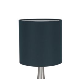 GoodHome Painswick Cylinder Satin Blue Nickel Effect Table Lamp - thumbnail 4