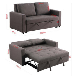 Mattress Guru Fabric 2 Seater Double Sleep Grey, Brown & Lime Omari Modern Stylish (Sofa Bed) - thumbnail 7