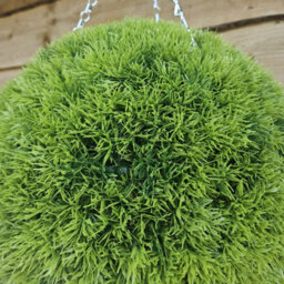 Best Artificial 28Cm Green  Grass Moss Hanging Basket Topiary Ball - Suitable For Outdoor Use - Weather & Fade Resistant - thumbnail 2