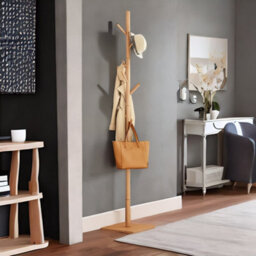 Rafaelo Mobilia Wooden 8 Hook Coat Stand With Square Base - thumbnail 3