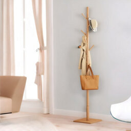 Rafaelo Mobilia Wooden 8 Hook Coat Stand With Square Base