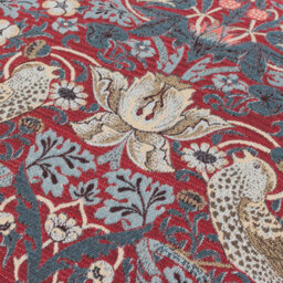 Morris & Co Strawberry Thief Embroidered Velvet Cushion Cover - thumbnail 5
