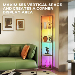 Homcom Rgb Led Modern Floor Lamp With Shelves And Remote Control For Home - thumbnail 6