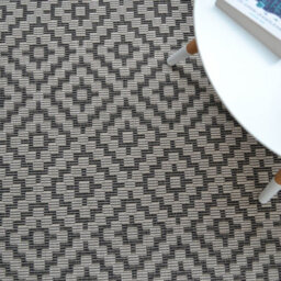 Black Outdoor Rug, Geometric Stain-Resistant Rug For Patio Decks Garden Balcony, 4mm Modern Outdoor Rug-120Cm X 170Cm - thumbnail 7