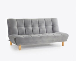 Home Detail Macey 3 Seater Grey Velvet Recliner Clic Clac Wooden Legs Tufted Back Sofa Bed - thumbnail 2