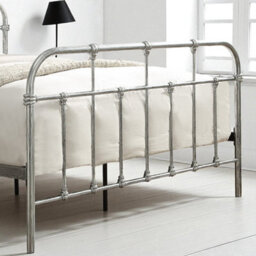 OAT Home Camden Distressed Silver Steel Effect Victorian Hospital Metal King Size Bed Frame - thumbnail 5